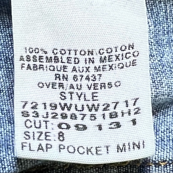 Ralph Lauren Polo Jeans Co. Flap Pocket Denim Fly Front Mini Skirt Size 8 - Picture 9 of 11